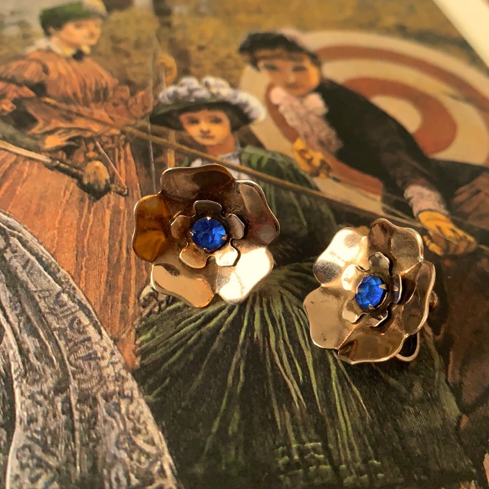 Vintage Sterling Rose Gold Earrings